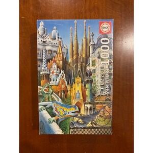 Educa 1000 Piece Miniature Jigsaw Puzzle Gaudi Barcelona Collage 11874 New